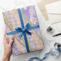 Purple Palaka Hawaii Leis Wrapping Paper Hawaiian-plaid Elegant Tropical Vibes LT14 - Polynesian Pride