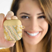 Yellow Palaka Hawaii Leis AirPods Case Hawaiian-plaid Elegant Tropical Vibes LT14 - Polynesian Pride