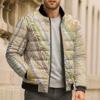 Yellow Palaka Hawaii Leis Bomber Puffer Jacket Hawaiian-plaid Elegant Tropical Vibes LT14 - Polynesian Pride