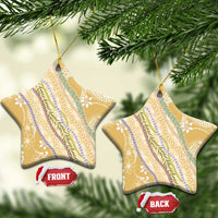 Yellow Palaka Hawaii Leis Ceramic Ornament Hawaiian-plaid Elegant Tropical Vibes LT14 Star Yellow - Polynesian Pride