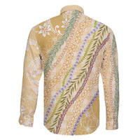 Yellow Palaka Hawaii Leis Family Matching Puletasi and Hawaiian Shirt Hawaiian-plaid Elegant Tropical Vibes - Polynesian Pride