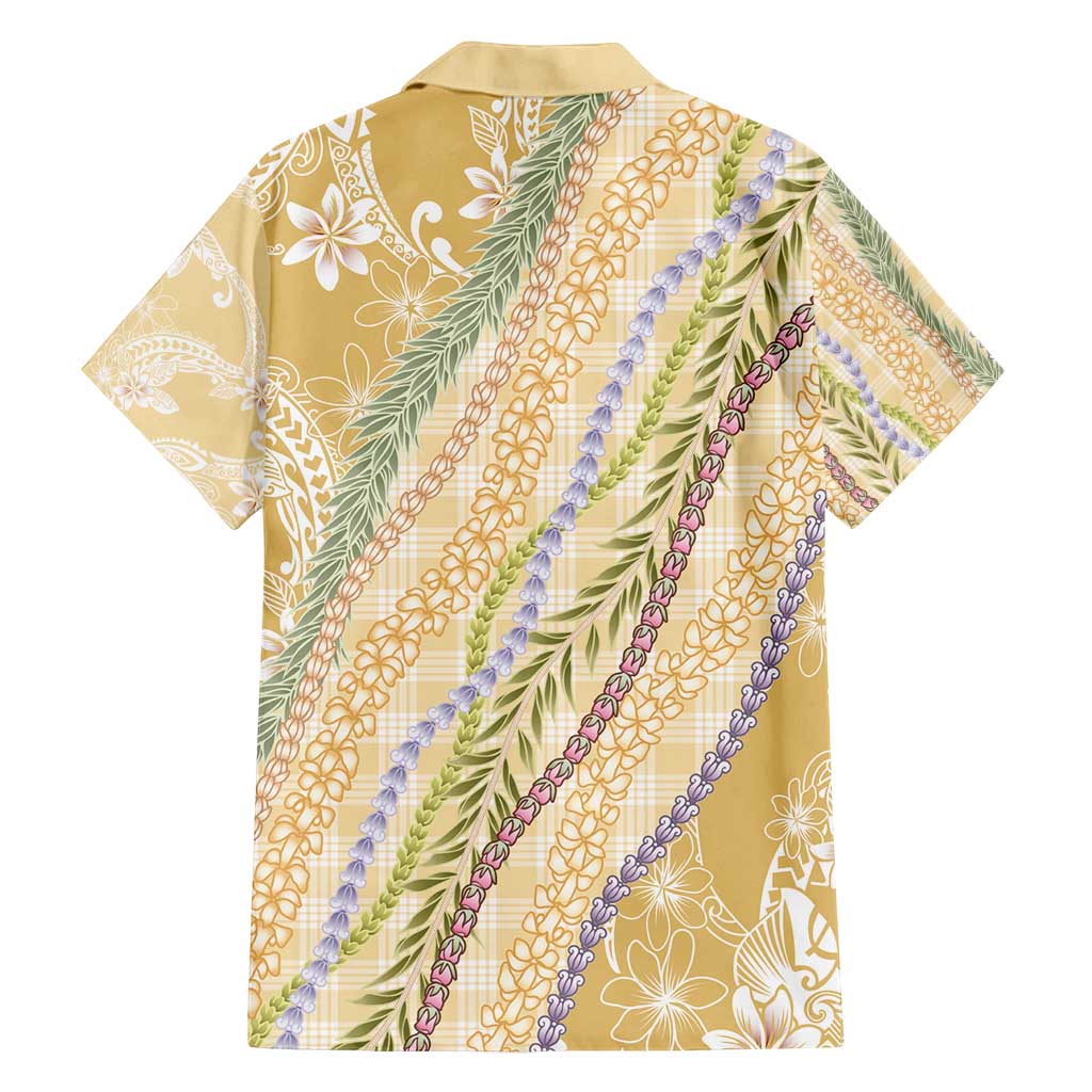 Yellow Palaka Hawaii Leis Family Matching Tank Maxi Dress and Hawaiian Shirt Hawaiian-plaid Elegant Tropical Vibes - Polynesian Pride