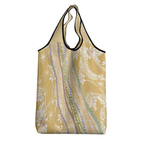 Yellow Palaka Hawaii Leis Grocery Bag Hawaiian-plaid Elegant Tropical Vibes LT14 - Polynesian Pride