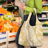 Yellow Palaka Hawaii Leis Grocery Bag Hawaiian-plaid Elegant Tropical Vibes LT14 - Polynesian Pride