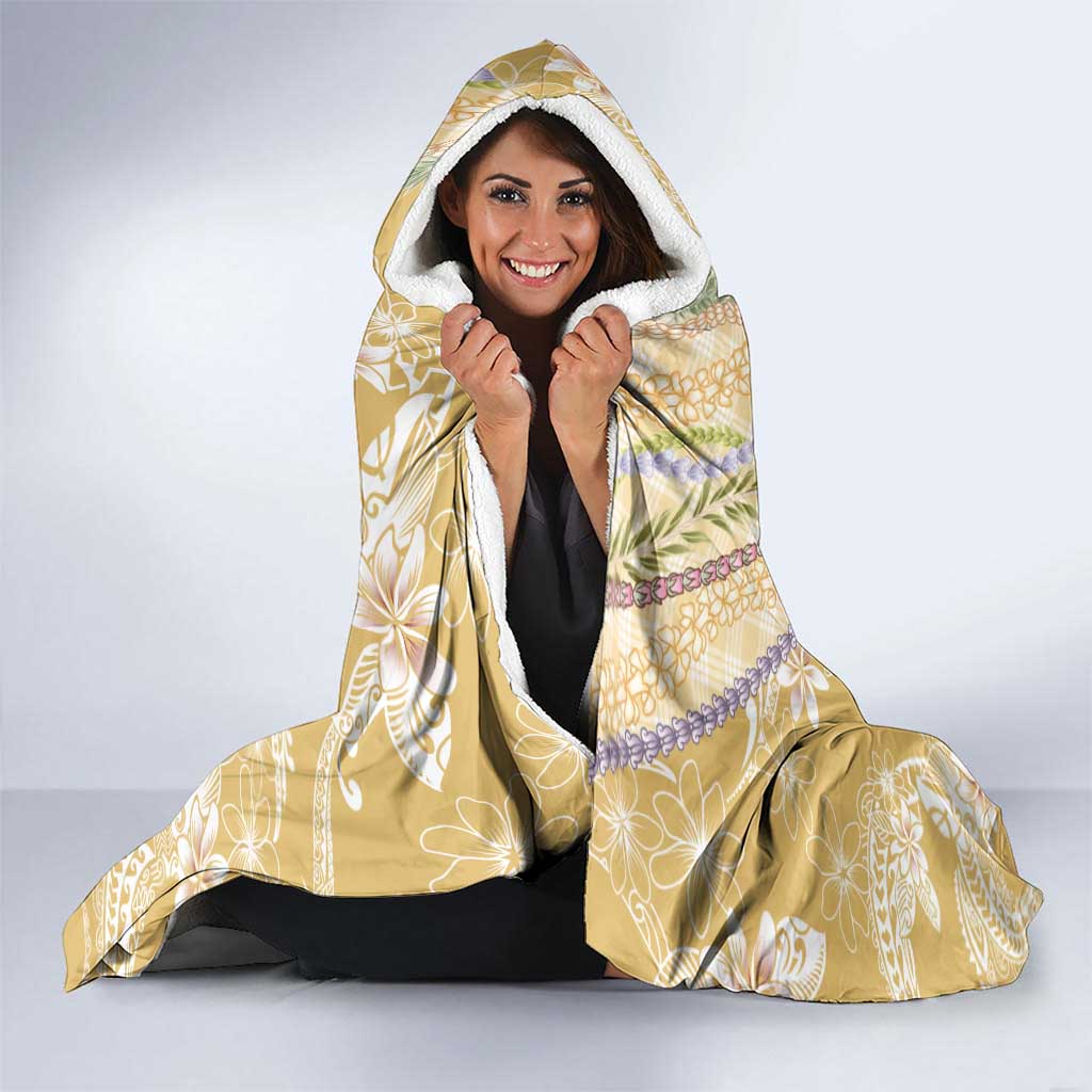 Yellow Palaka Hawaii Leis Hooded Blanket Hawaiian-plaid Elegant Tropical Vibes LT14 - Polynesian Pride