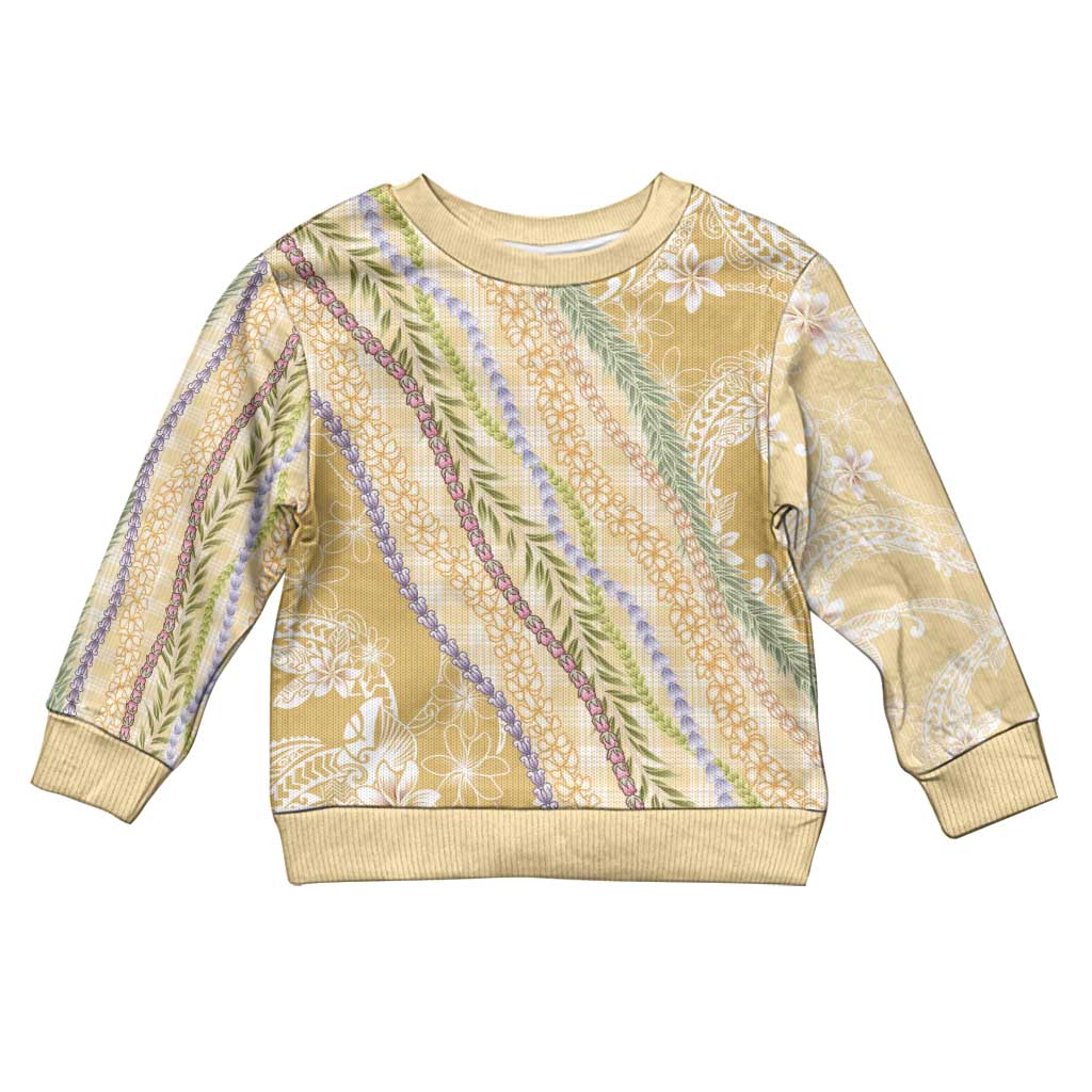 Yellow Palaka Hawaii Leis Kid Ugly Christmas Sweater Hawaiian-plaid Elegant Tropical Vibes LT14 Kid Yellow - Polynesian Pride