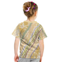 Yellow Palaka Hawaii Leis Kid T Shirt Hawaiian-plaid Elegant Tropical Vibes LT14 - Polynesian Pride