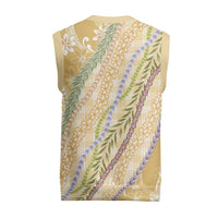 Yellow Palaka Hawaii Leis Christmas Knitted V-Neck Vest Hawaiian-plaid Elegant Tropical Vibes LT14 - Polynesian Pride