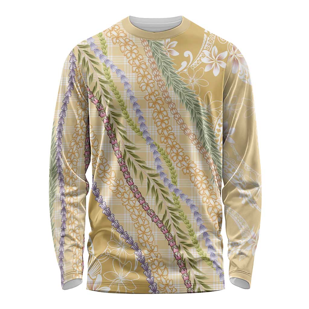 Yellow Palaka Hawaii Leis Long Sleeve Shirt Hawaiian-plaid Elegant Tropical Vibes LT14 Unisex Yellow - Polynesian Pride