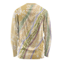 Yellow Palaka Hawaii Leis Long Sleeve Shirt Hawaiian-plaid Elegant Tropical Vibes LT14 - Polynesian Pride