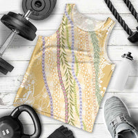 Yellow Palaka Hawaii Leis Men Tank Top Hawaiian-plaid Elegant Tropical Vibes - Polynesian Pride