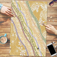 Yellow Palaka Hawaii Leis Puzzle Hawaiian-plaid Elegant Tropical Vibes LT14 Yellow - Polynesian Pride
