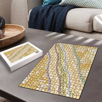 Yellow Palaka Hawaii Leis Puzzle Hawaiian-plaid Elegant Tropical Vibes LT14 - Polynesian Pride