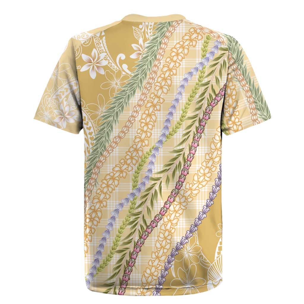 Yellow Palaka Hawaii Leis Rugby Jersey Hawaiian-plaid Elegant Tropical Vibes LT14 - Polynesian Pride