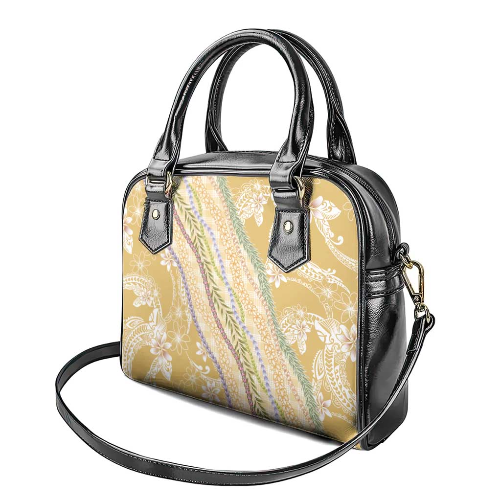 Yellow Palaka Hawaii Leis Shoulder Handbag Hawaiian-plaid Elegant Tropical Vibes LT14 - Polynesian Pride
