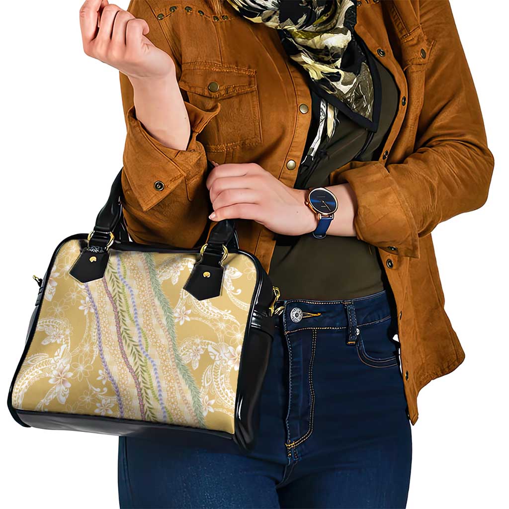 Yellow Palaka Hawaii Leis Shoulder Handbag Hawaiian-plaid Elegant Tropical Vibes LT14 - Polynesian Pride
