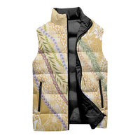 Yellow Palaka Hawaii Leis Sleeveless Puffer Jacket Hawaiian-plaid Elegant Tropical Vibes LT14 - Polynesian Pride