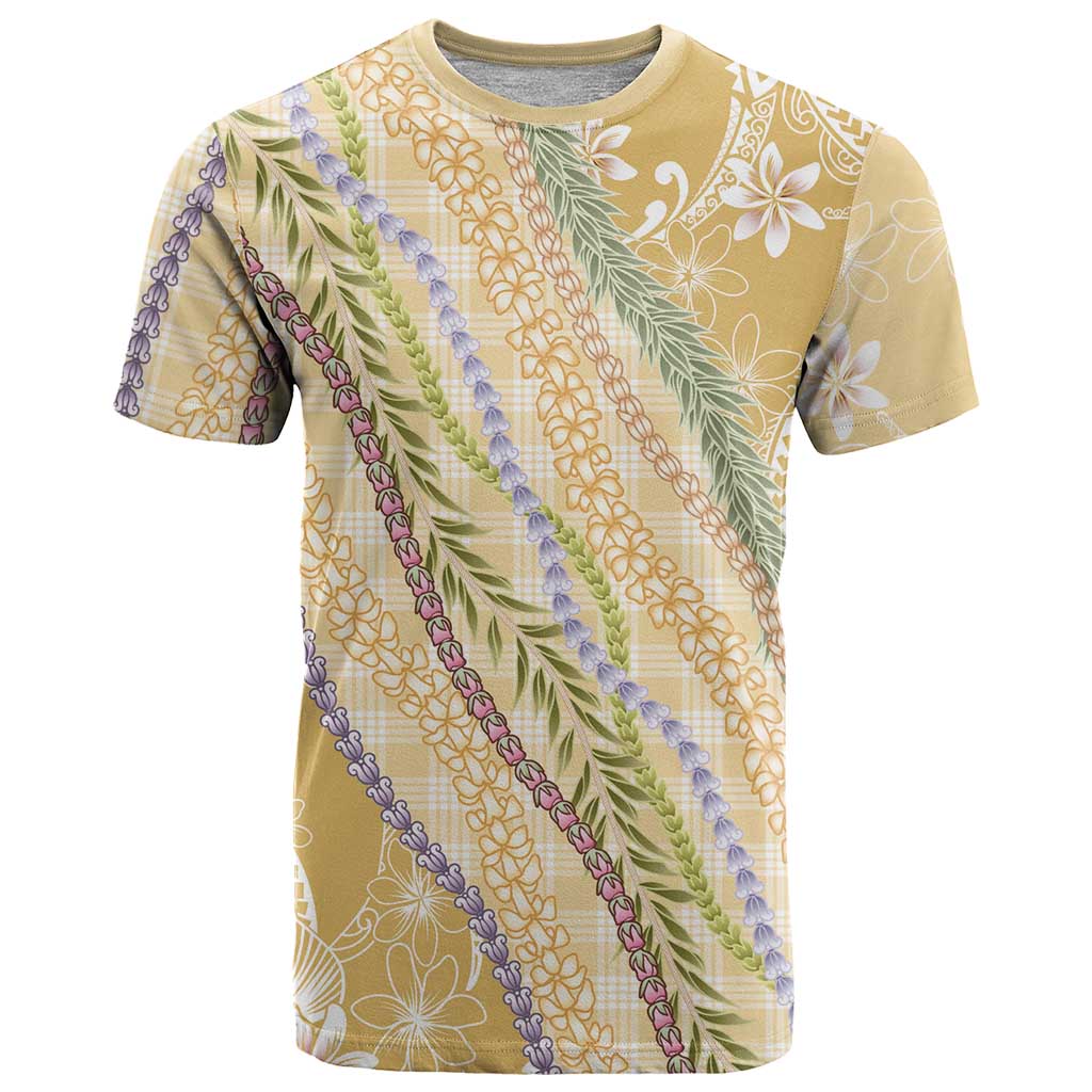 Yellow Palaka Hawaii Leis T Shirt Hawaiian-plaid Elegant Tropical Vibes - Polynesian Pride
