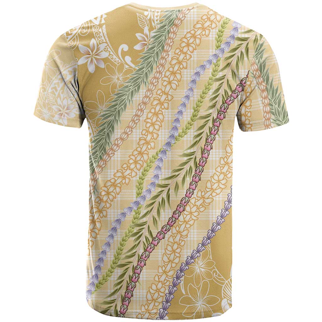 Yellow Palaka Hawaii Leis T Shirt Hawaiian-plaid Elegant Tropical Vibes - Polynesian Pride