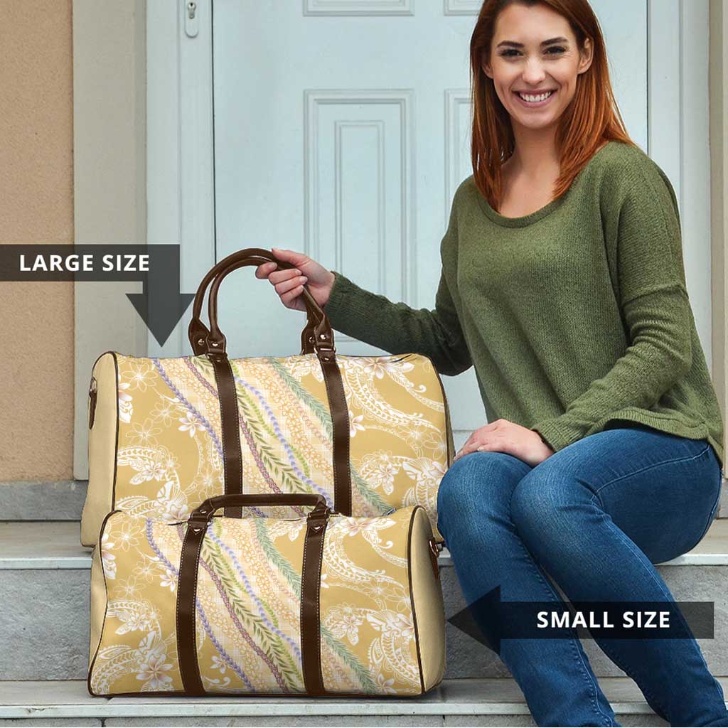 Yellow Palaka Hawaii Leis Travel Bag Hawaiian-plaid Elegant Tropical Vibes LT14 - Polynesian Pride