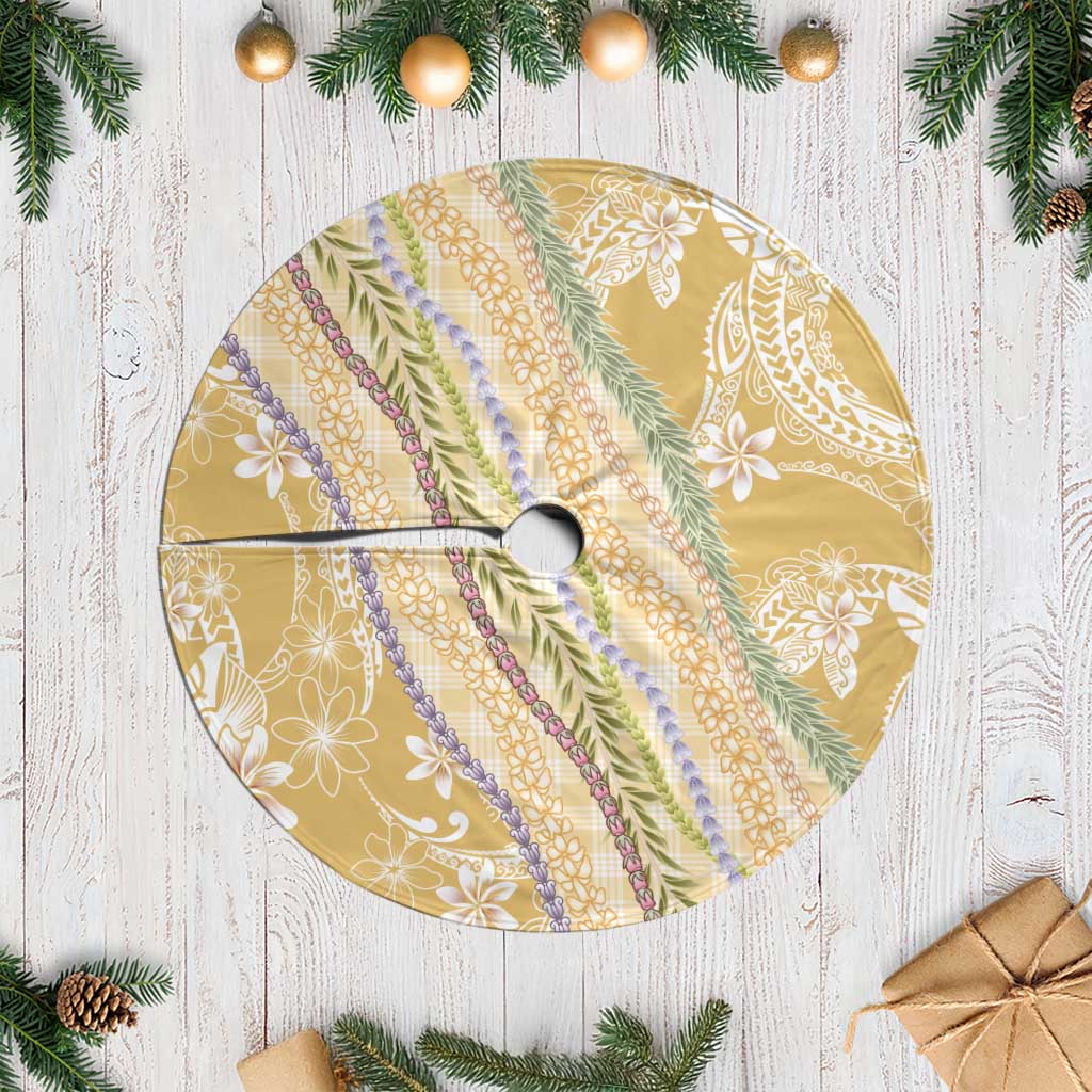 Yellow Palaka Hawaii Leis Tree Skirt Hawaiian-plaid Elegant Tropical Vibes LT14 Casual Yellow - Polynesian Pride