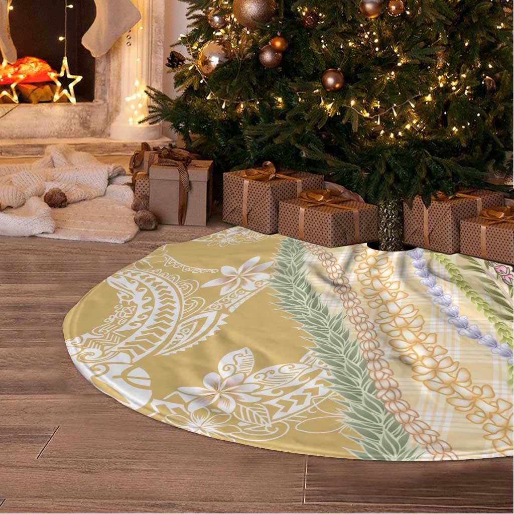 Yellow Palaka Hawaii Leis Tree Skirt Hawaiian-plaid Elegant Tropical Vibes LT14 - Polynesian Pride