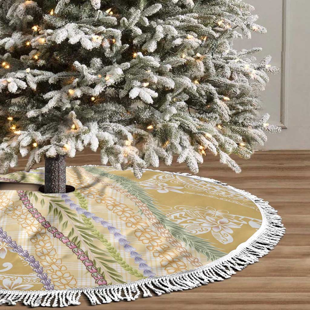Yellow Palaka Hawaii Leis Tree Skirt Hawaiian-plaid Elegant Tropical Vibes LT14 - Polynesian Pride