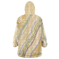 Yellow Palaka Hawaii Leis Wearable Blanket Hoodie Hawaiian-plaid Elegant Tropical Vibes LT14 - Polynesian Pride