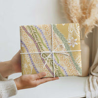Yellow Palaka Hawaii Leis Wrapping Paper Hawaiian-plaid Elegant Tropical Vibes LT14 - Polynesian Pride