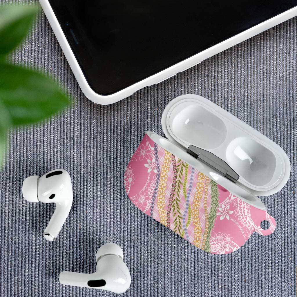 Pink Palaka Hawaii Leis AirPods Case Hawaiian-plaid Elegant Tropical Vibes LT14 - Polynesian Pride