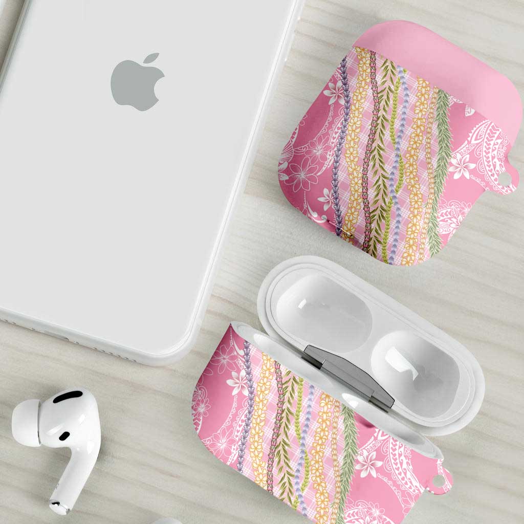 Pink Palaka Hawaii Leis AirPods Case Hawaiian-plaid Elegant Tropical Vibes LT14 - Polynesian Pride