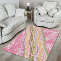Pink Palaka Hawaii Leis Area Rug Hawaiian-plaid Elegant Tropical Vibes - Polynesian Pride