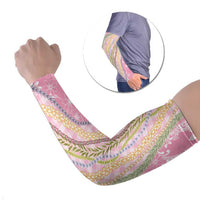 Pink Palaka Hawaii Leis Arm Sleeves Hawaiian-plaid Elegant Tropical Vibes LT14 Set of 2 Pink - Polynesian Pride