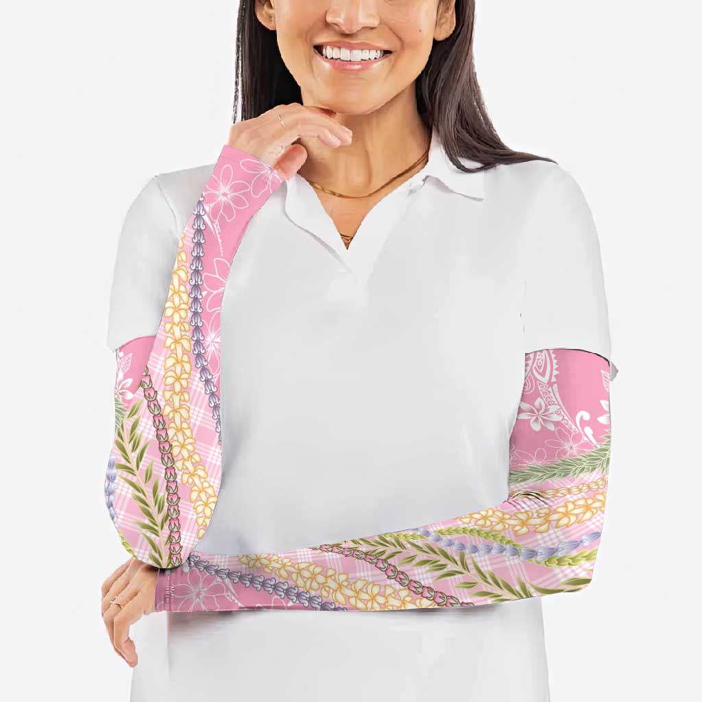 Pink Palaka Hawaii Leis Arm Sleeves Hawaiian-plaid Elegant Tropical Vibes LT14 - Polynesian Pride