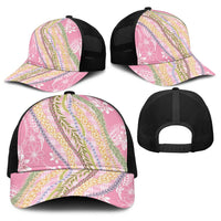 Pink Palaka Hawaii Leis Baseball Net Cap Hawaiian-plaid Elegant Tropical Vibes LT14 - Polynesian Pride