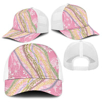 Pink Palaka Hawaii Leis Baseball Net Cap Hawaiian-plaid Elegant Tropical Vibes LT14 - Polynesian Pride