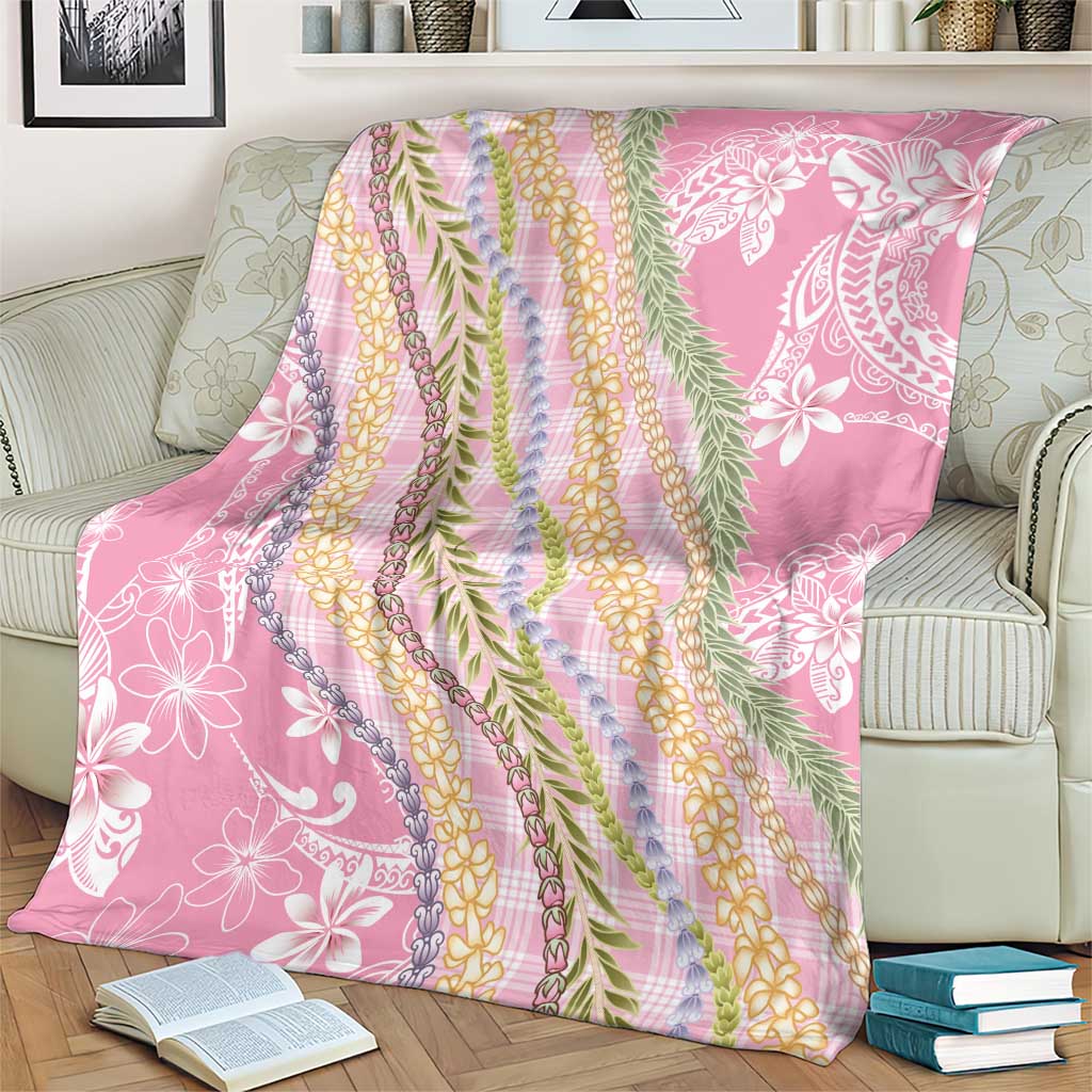 Pink Palaka Hawaii Leis Blanket Hawaiian-plaid Elegant Tropical Vibes - Polynesian Pride