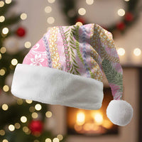 Pink Palaka Hawaii Leis Christmas Santa Hat Hawaiian-plaid Elegant Tropical Vibes LT14 Without Fur Pink - Polynesian Pride