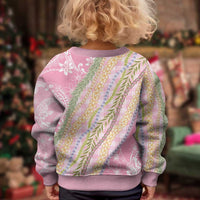 Pink Palaka Hawaii Leis Kid Ugly Christmas Sweater Hawaiian-plaid Elegant Tropical Vibes LT14 - Polynesian Pride