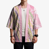 Pink Palaka Hawaii Leis Kimono Hawaiian-plaid Elegant Tropical Vibes - Polynesian Pride