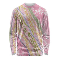 Pink Palaka Hawaii Leis Long Sleeve Shirt Hawaiian-plaid Elegant Tropical Vibes LT14 Unisex Pink - Polynesian Pride
