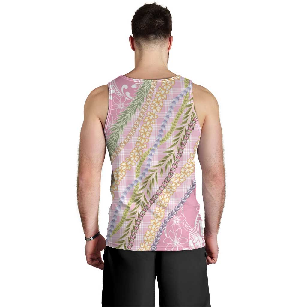 Pink Palaka Hawaii Leis Men Tank Top Hawaiian-plaid Elegant Tropical Vibes LT14 - Polynesian Pride