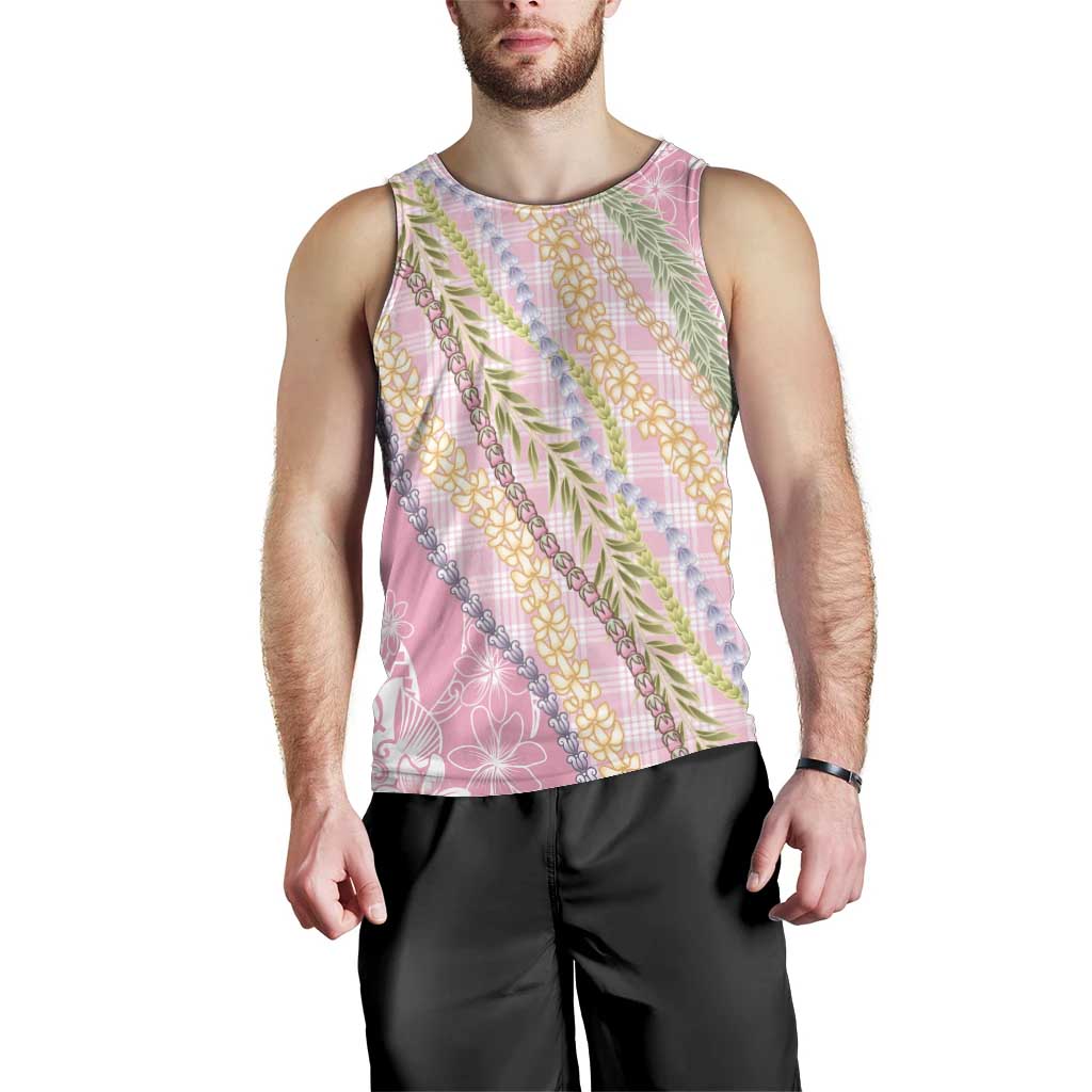 Pink Palaka Hawaii Leis Men Tank Top Hawaiian-plaid Elegant Tropical Vibes LT14 - Polynesian Pride