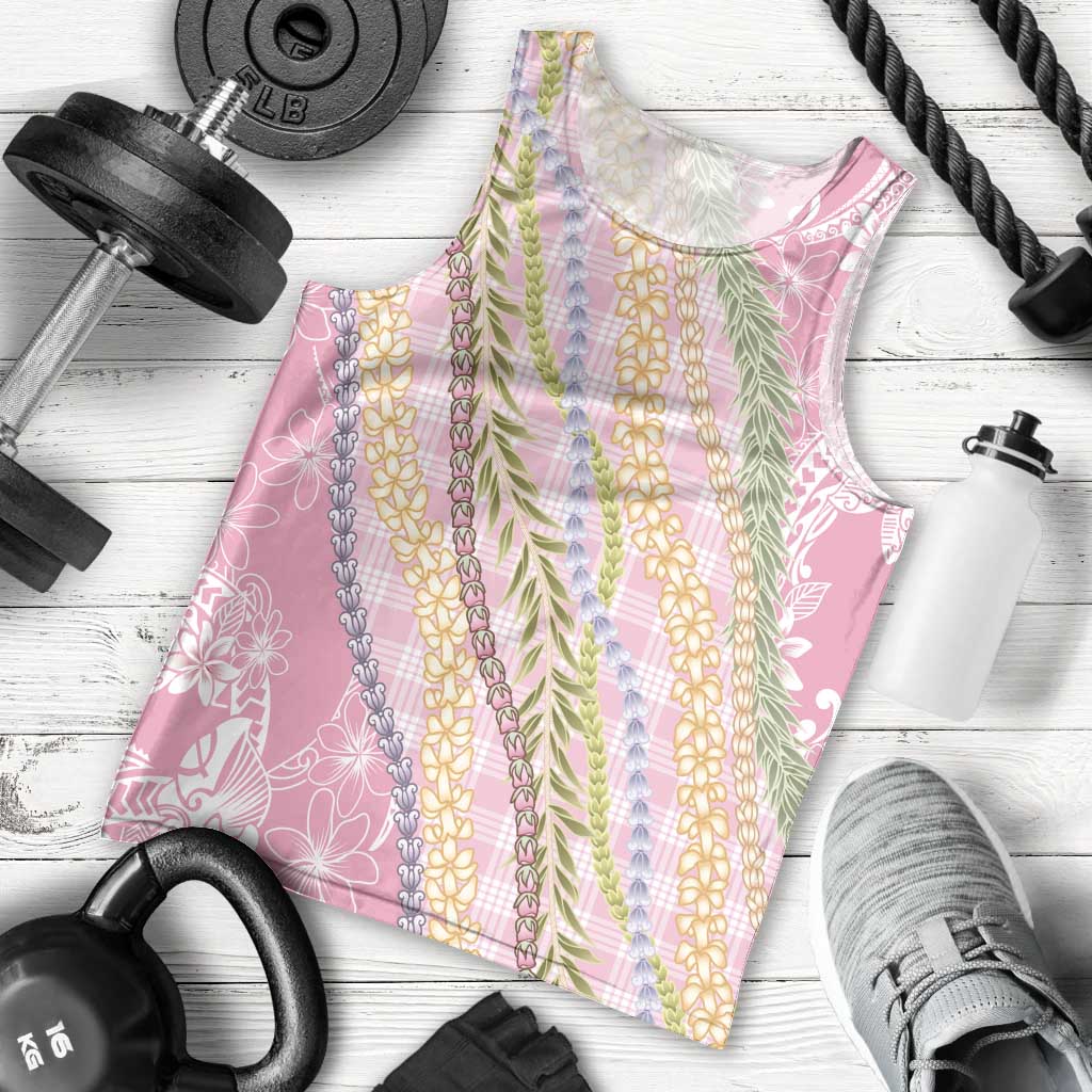 Pink Palaka Hawaii Leis Men Tank Top Hawaiian-plaid Elegant Tropical Vibes LT14 - Polynesian Pride