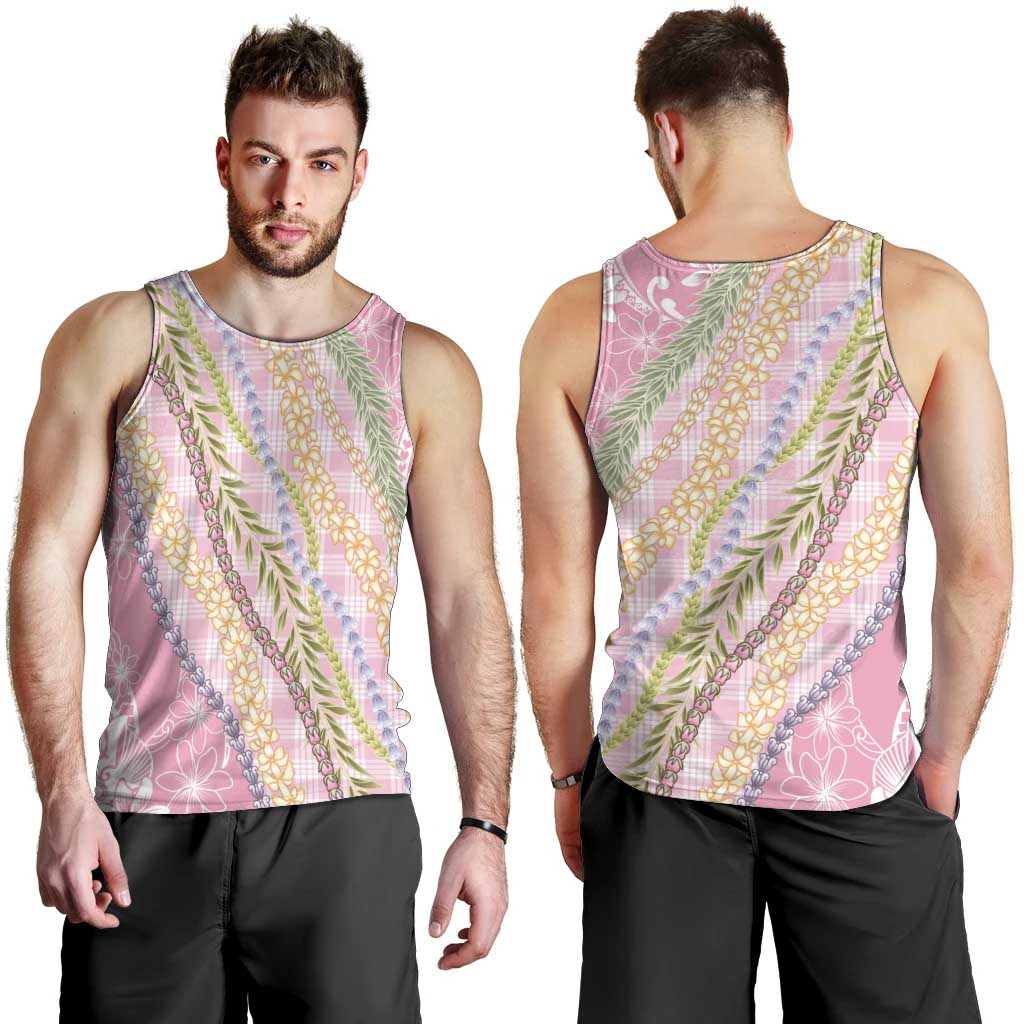 Pink Palaka Hawaii Leis Men Tank Top Hawaiian-plaid Elegant Tropical Vibes LT14 - Polynesian Pride