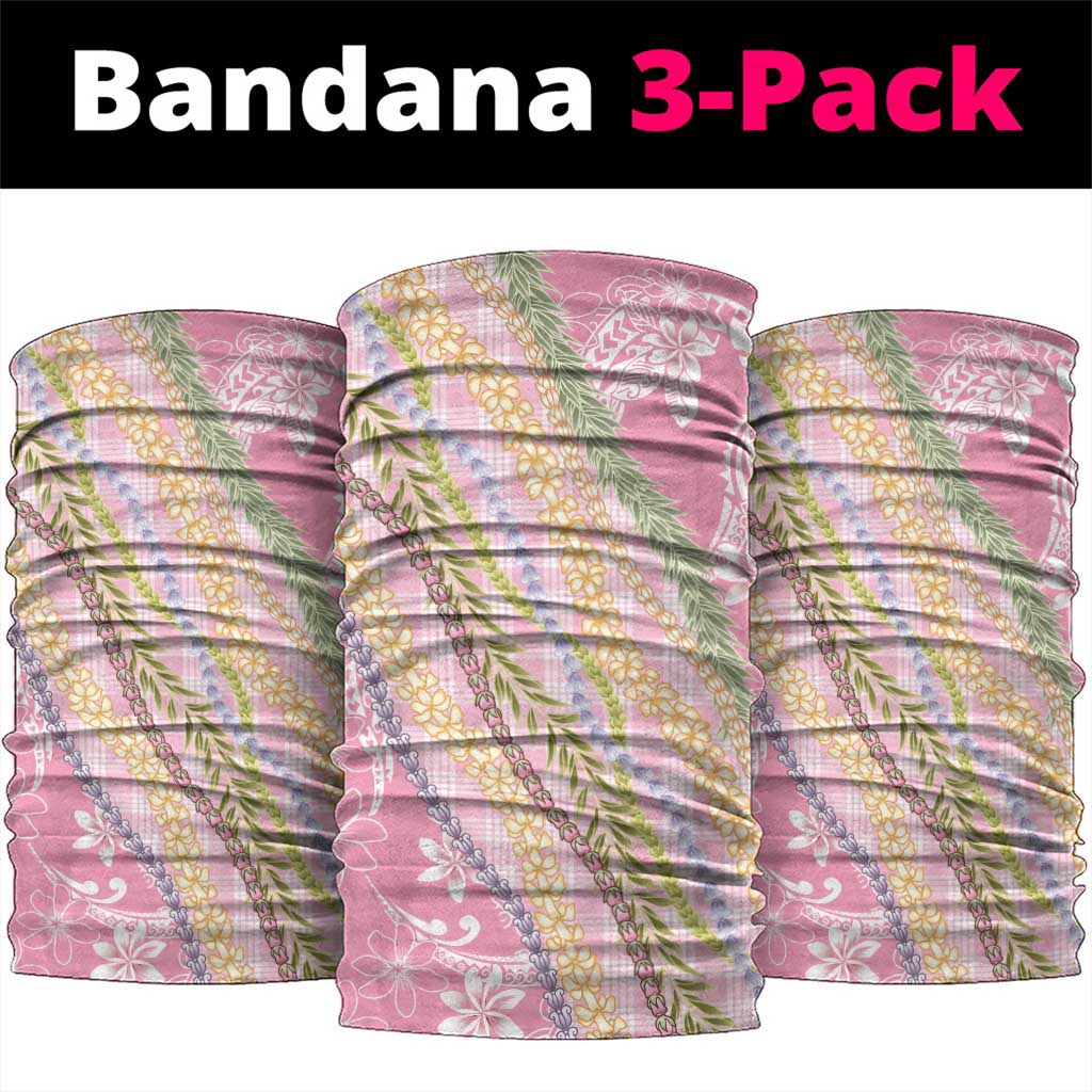 Pink Palaka Hawaii Leis Neck Gaiter Hawaiian-plaid Elegant Tropical Vibes - Polynesian Pride