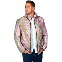 Pink Palaka Hawaii Leis Padded Jacket Hawaiian-plaid Elegant Tropical Vibes LT14 - Polynesian Pride