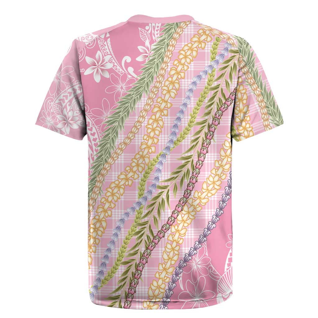 Pink Palaka Hawaii Leis Rugby Jersey Hawaiian-plaid Elegant Tropical Vibes LT14 - Polynesian Pride