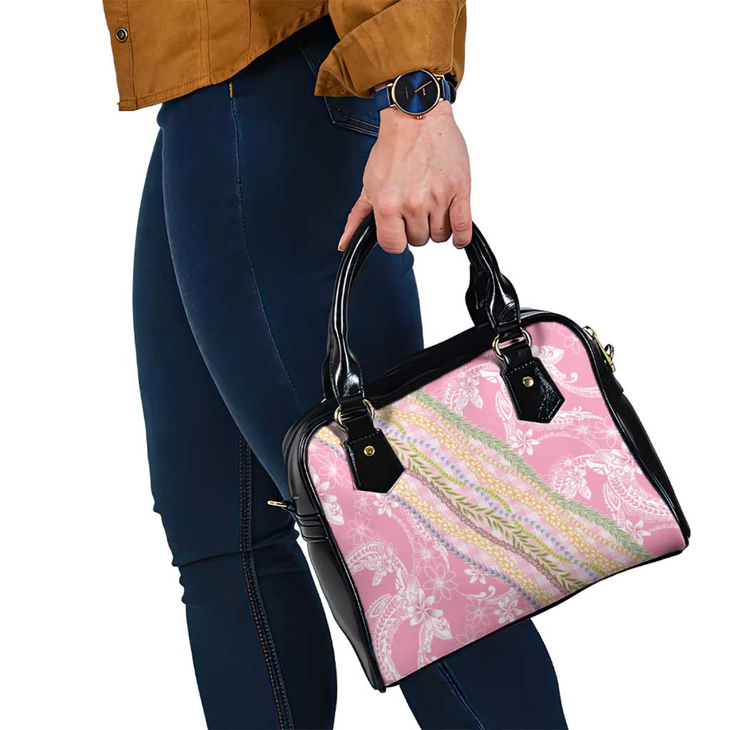 Pink Palaka Hawaii Leis Shoulder Handbag Hawaiian-plaid Elegant Tropical Vibes LT14 - Polynesian Pride