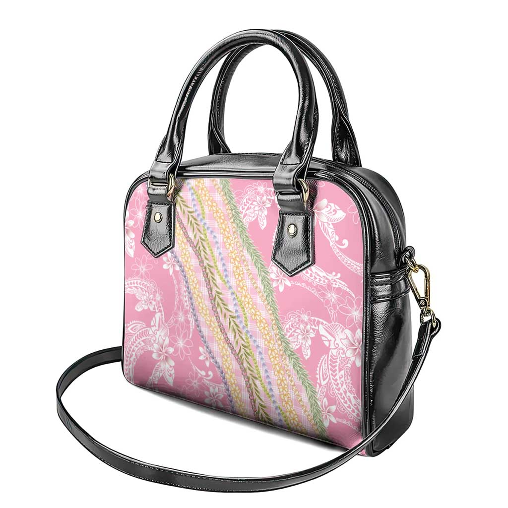 Pink Palaka Hawaii Leis Shoulder Handbag Hawaiian-plaid Elegant Tropical Vibes LT14 - Polynesian Pride